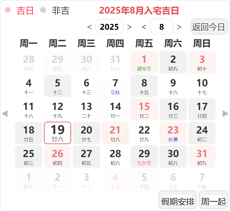 2025年8月入宅吉日 2025年8月入宅吉日