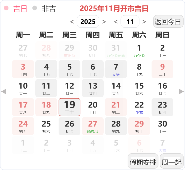 2025年11月开业吉日 2025年11月开业吉日
